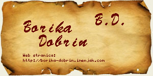 Borika Dobrin vizit kartica